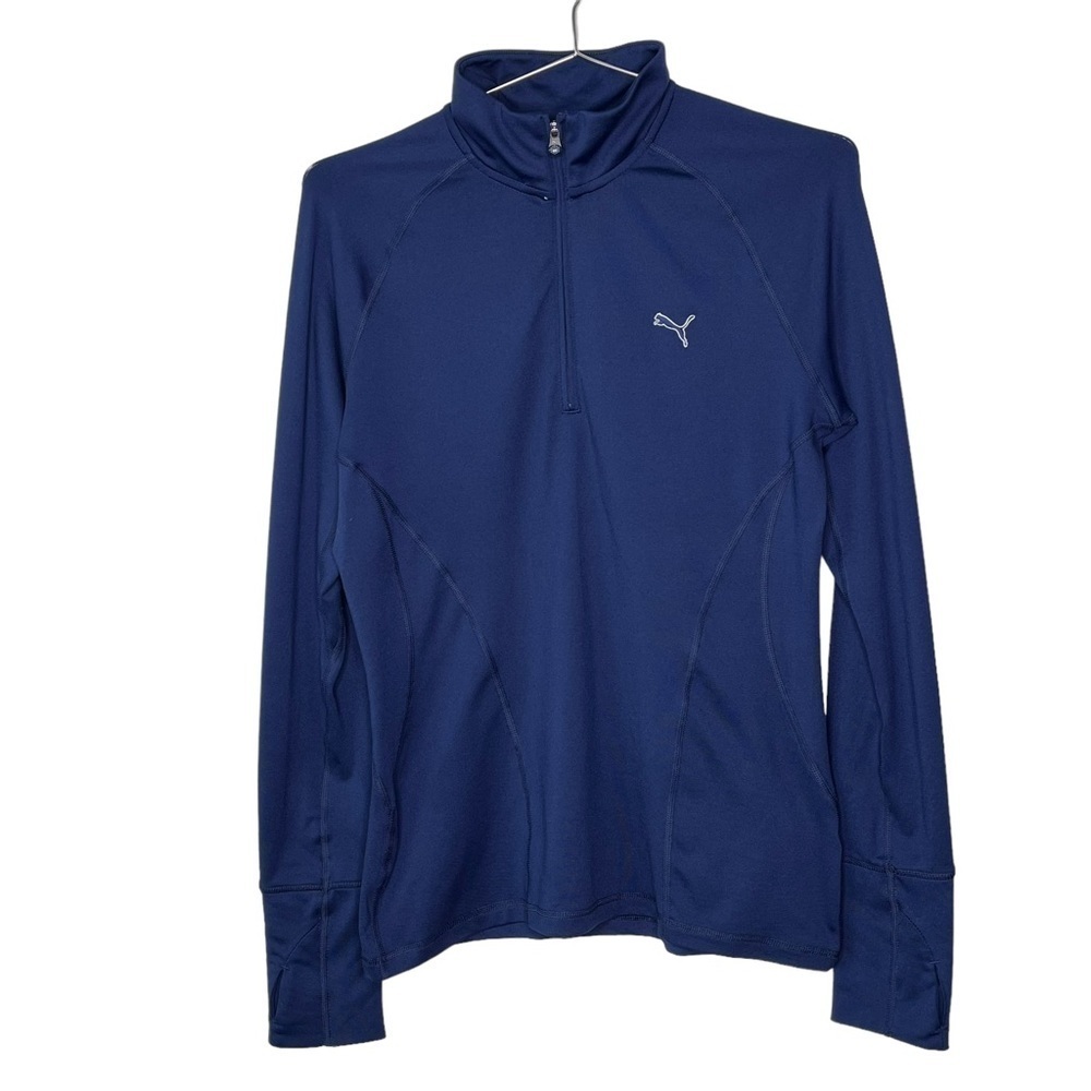 PUMA Golf Quarter Zip Popover Shirt Pleated Cuff Thumbhole Athleisure
